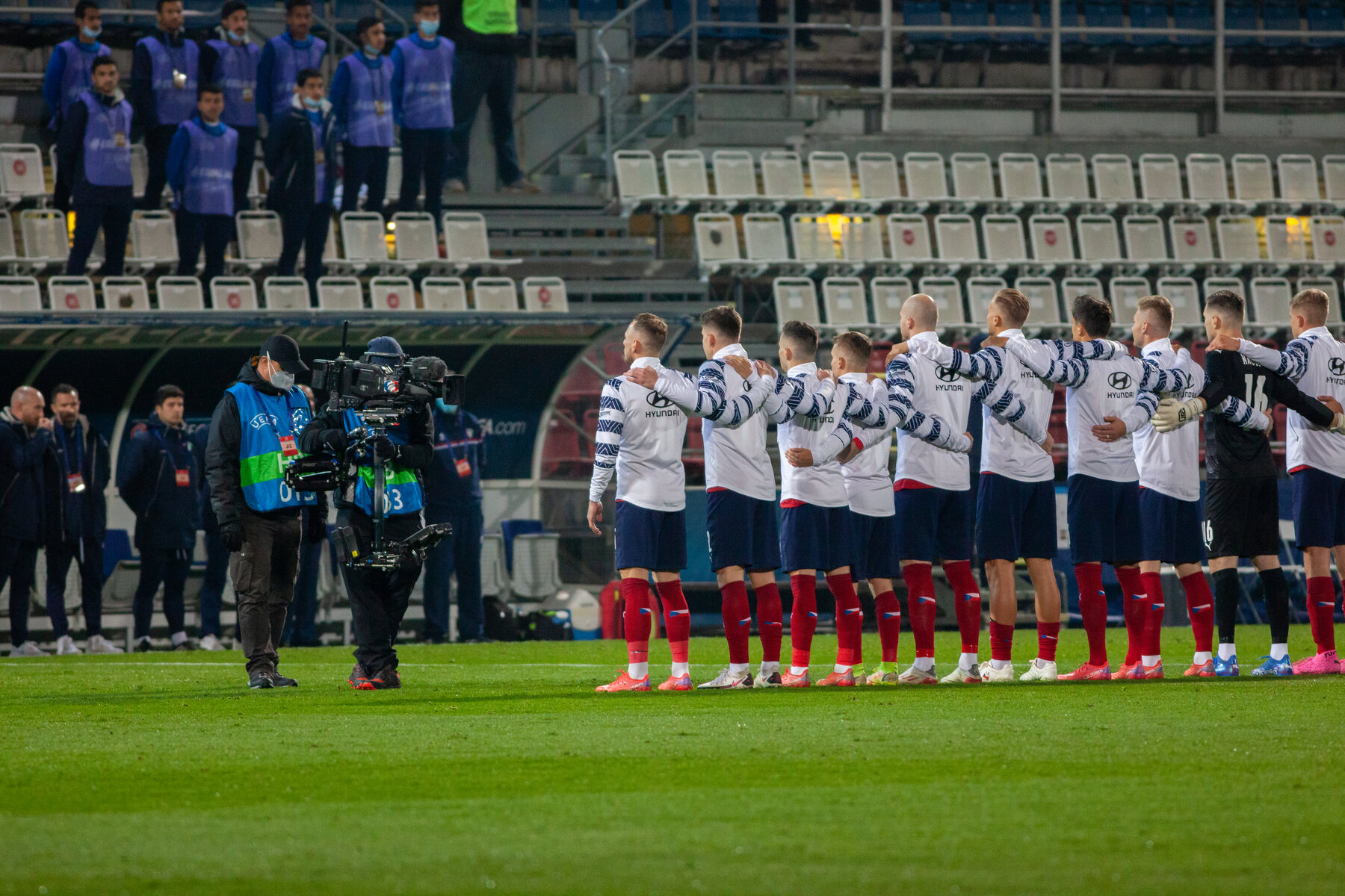Czech Republic national football team before a match